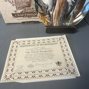 1987 The Downy Woodpecker Collectible Plate Kevin Daniel