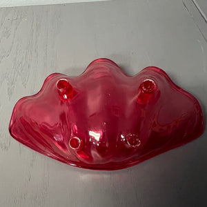 Acrylic Plastic Seashell Clam Shell Bowl 9 inch. Clear Pink Dish