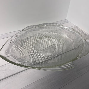 Anchor Hocking Glass Fish Platter 15 Inch Vintage Ovenproof