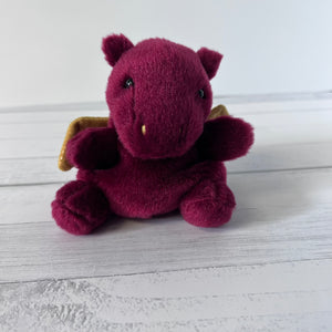 Aurora Palm Pals Aidan Dragon Plush 4 Inch Burgundy