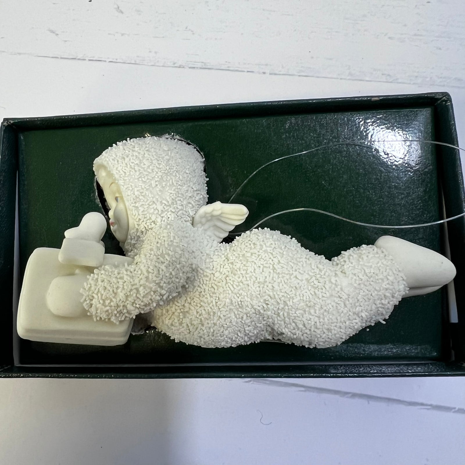 Dept 56 Snowbabies Ornament Lot of 2 Boxed Bisque Porcelain Ornaments 1995