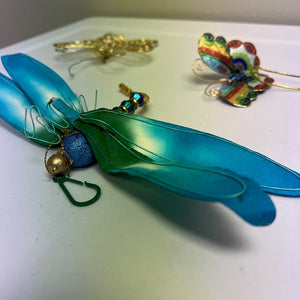 Butterfly Dragonfly Ornament Lot of 3