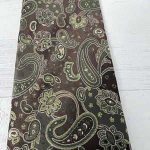 Geoffrey Beene Silk Tie Set 2 Paisley Geometric Green Vintage
