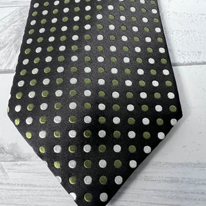 Geoffrey Beene Silk Tie Set 2 Paisley Geometric Green Vintage