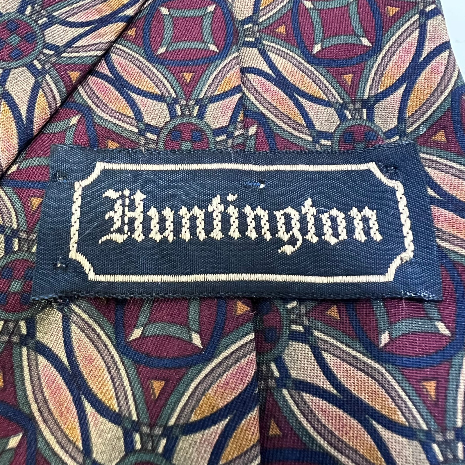Patterned fabric with a 'Huntington' label