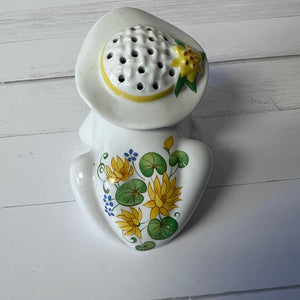 Avon Ceramic Winking Frog Potpourri Holder 1980