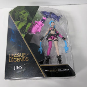League of Legends Jinx action figure in packaging on a white background
