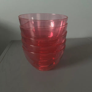 JC Penney Sheer Nappy Power Pink Bowls Set of 5 Plastic Bowls