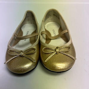 Nordstrom Metallic Gold Sparkle Ballet Flat Girls Size 7.5M Toddler