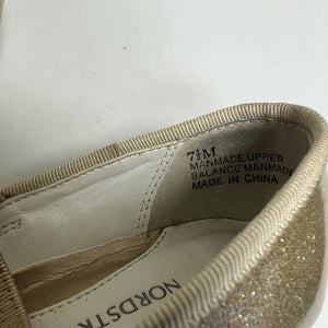Nordstrom Metallic Gold Sparkle Ballet Flat Girls Size 7.5M Toddler