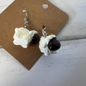 Resin Easter Earring Set Bunny Sheep 2 Pair Farmhouse