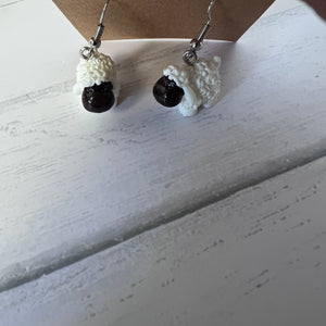 Resin Easter Earring Set Bunny Sheep 2 Pair Farmhouse