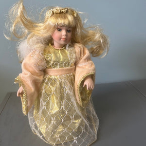 Seymour Mann Connoisseur Collection Angel Porcelain Doll with Stand