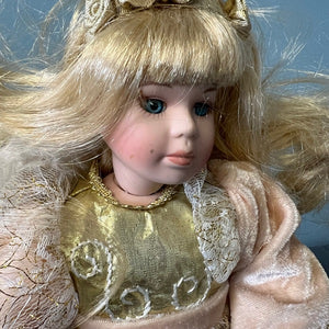 Seymour Mann Connoisseur Collection Angel Porcelain Doll with Stand