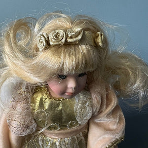 Seymour Mann Connoisseur Collection Angel Porcelain Doll with Stand