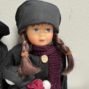 Springford Porcelain Boy and Girl Amish Dolls Set of 2 12in