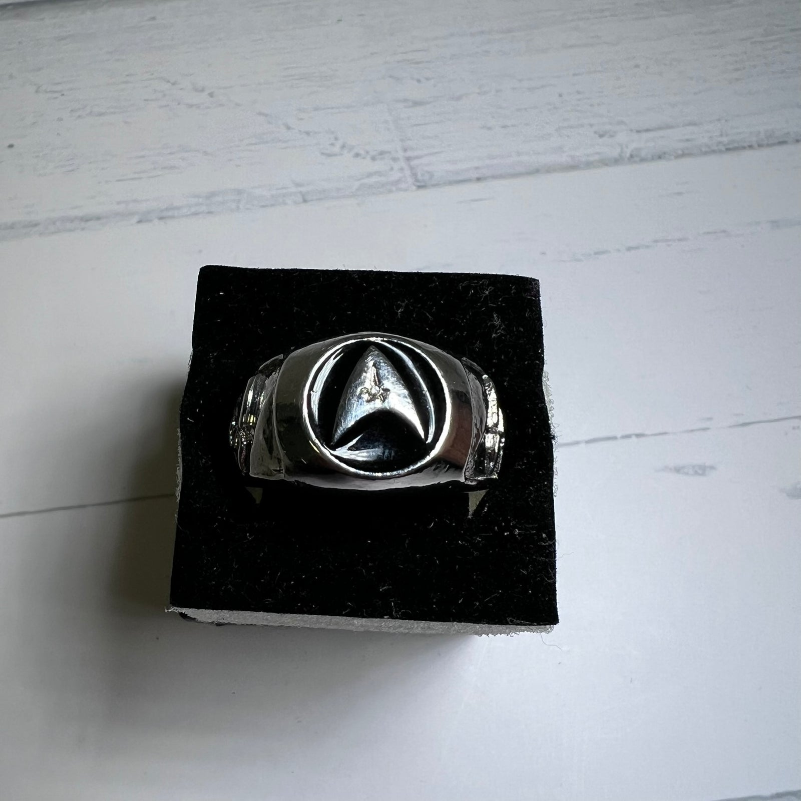 Star Trek 50th Anniversary Onyx Insignia Ring S925 The Final Frontier Size 10