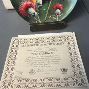 The Goldfinch Collectible Plate by Kevin Daniel 1987