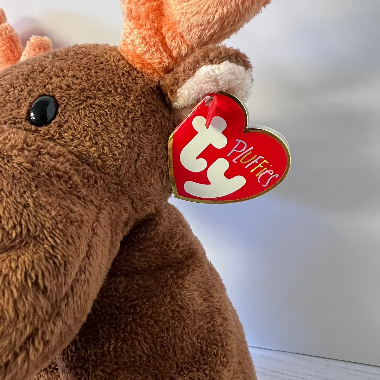 Ty Pluffies Lumpy the Moose Plush 2003 13" TyLux Stuffed Animal