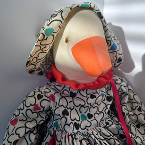 Vintage Country Goose Fabric Doll 26 Inch Folk Art With Dresses