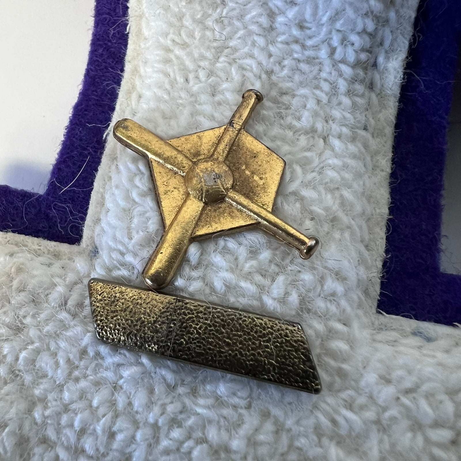 Vintage Heiden-Moden Letterman Patch M Purple Chenille Sports Pins Football Track