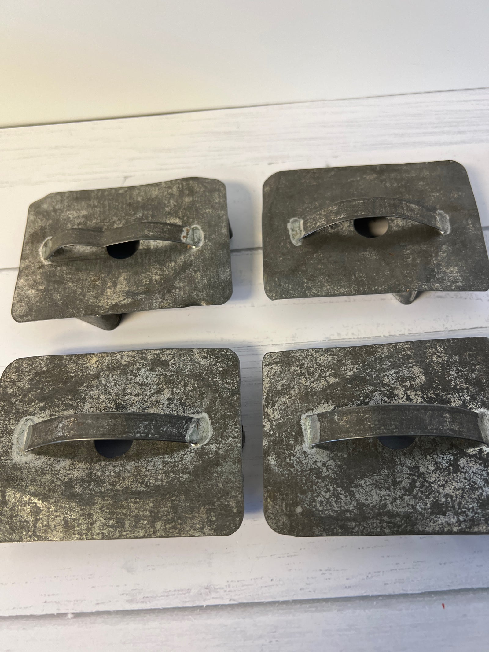 Vintage Tin Cookie Cutters Set of 4 Rabbit Chicken Horse Fish Farmhouse Kitchen