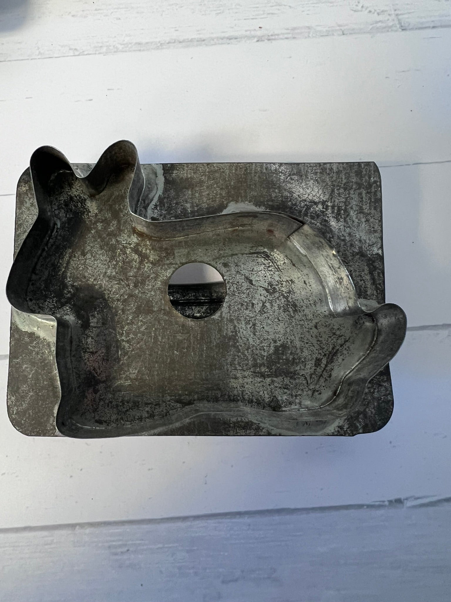 Vintage Tin Cookie Cutters Set of 4 Rabbit Chicken Horse Fish Farmhouse Kitchen