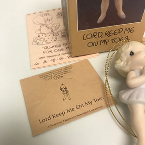 1986 Precious Moments Ballerina Ornament Lord Keep Me On My Toes