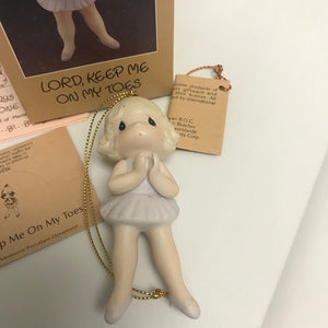 1986 Precious Moments Ballerina Ornament Lord Keep Me On My Toes