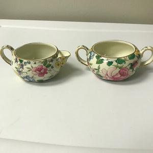 A Special Place China Sugar and Cream Set Floral Pattern