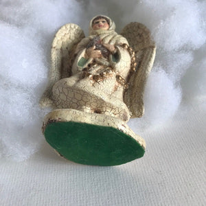 Angel Christmas Ornament Tabletop Decor Holding Birds