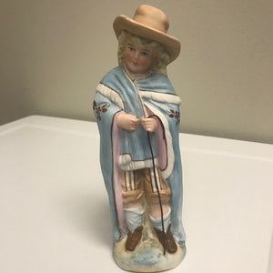 Antique Bisque Figurine with Shepherds Hook