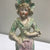 Antique Bisque Porcelain Lady Figurine Green Dress