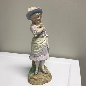 Antique Bisque Porcelain Woman Figurine
