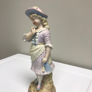 Antique Bisque Porcelain Woman Figurine
