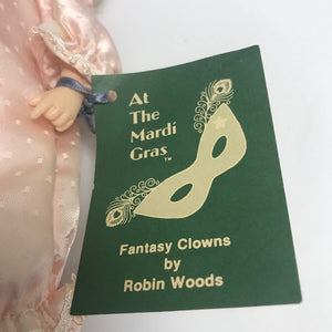 At the Mardi Gras Fantasy Clown by Robin Woods February Clown 1986 8in