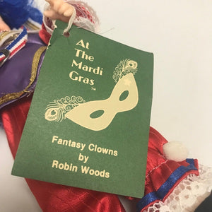 At the Mardi Gras Fantasy Clown by Robin Woods July Clown 1986 8in