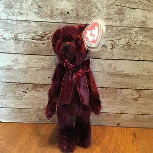 Burgundy Posable Beanie Baby Bear