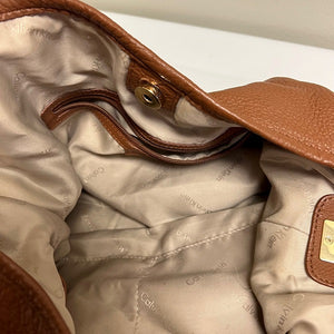 Calvin Klein Brown Leather Shoulder Handbag