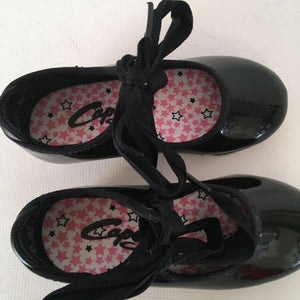 Capezio Tele Tone Tap Shoes Girls Size 6 1/2 M Black Tap Shoes