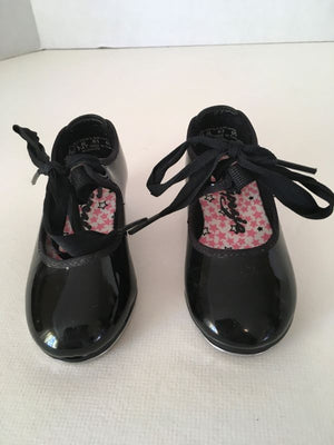 Capezio Tele Tone Tap Shoes Girls Size 6 1/2 M Black Tap Shoes