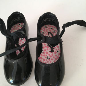 Capezio Tele Tone Tap Shoes Girls Size 6 1/2 M Black Tap Shoes