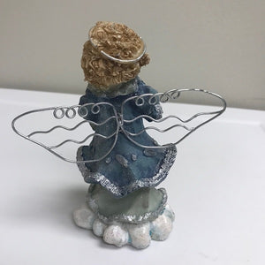 Christmas Angel Figurine Blue Decoration 5 In Figurine