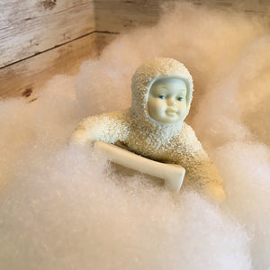 DEPT 56 SNOWBABIES Hold On Tight Winter Tales Sledding Sled