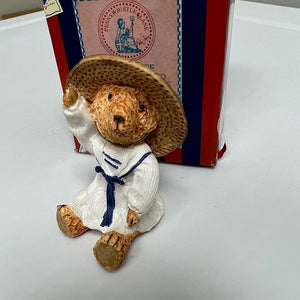 Enesco Penny Whistle Lane Prudence Bear With Hat And Sailor Dress Figurine