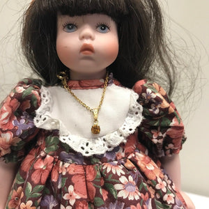 Goebel Carol Ann Doll 9.5 inch Doll With Stand Brown Hair 1992