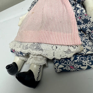 Handmade Paper Mache Fabric Doll 8 Inch Doll
