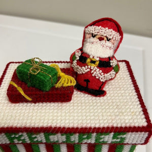 Handmade Plastic Canvas Christmas Recipe Box