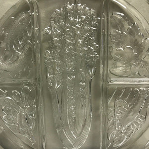 Indiana Glass Round Divided Relish Tray 10.25 Inch Serving Dish