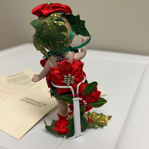Marie Osmond Porcelain Flower Babies Figurine w Poinsettias